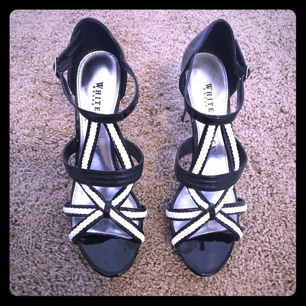 White House Black Market Braided Heels